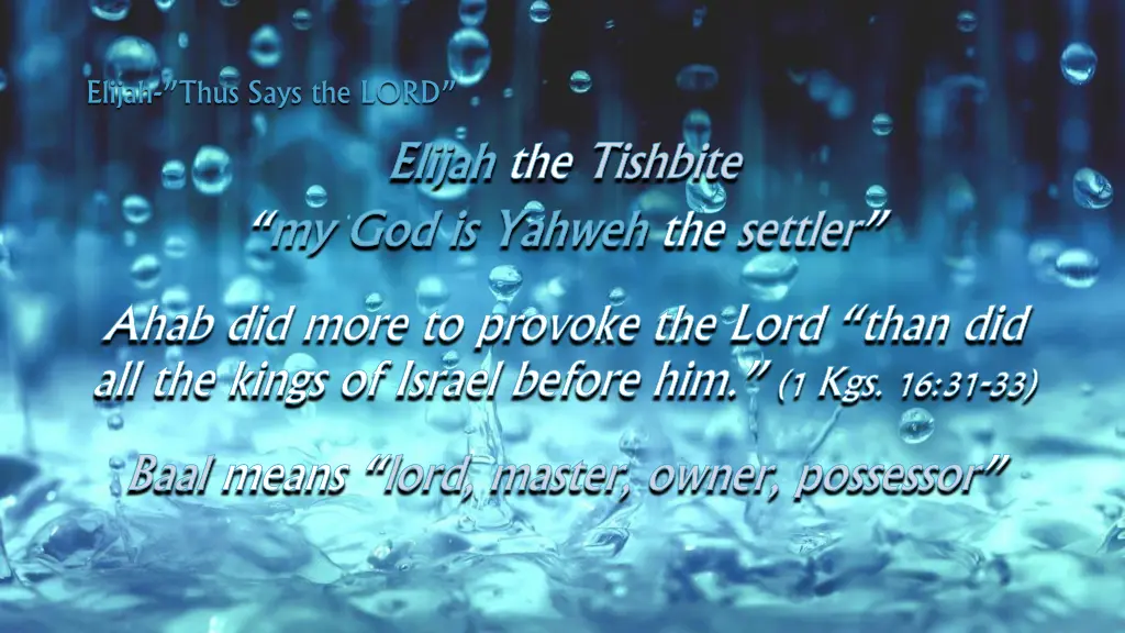 elijah thus says the lord 3