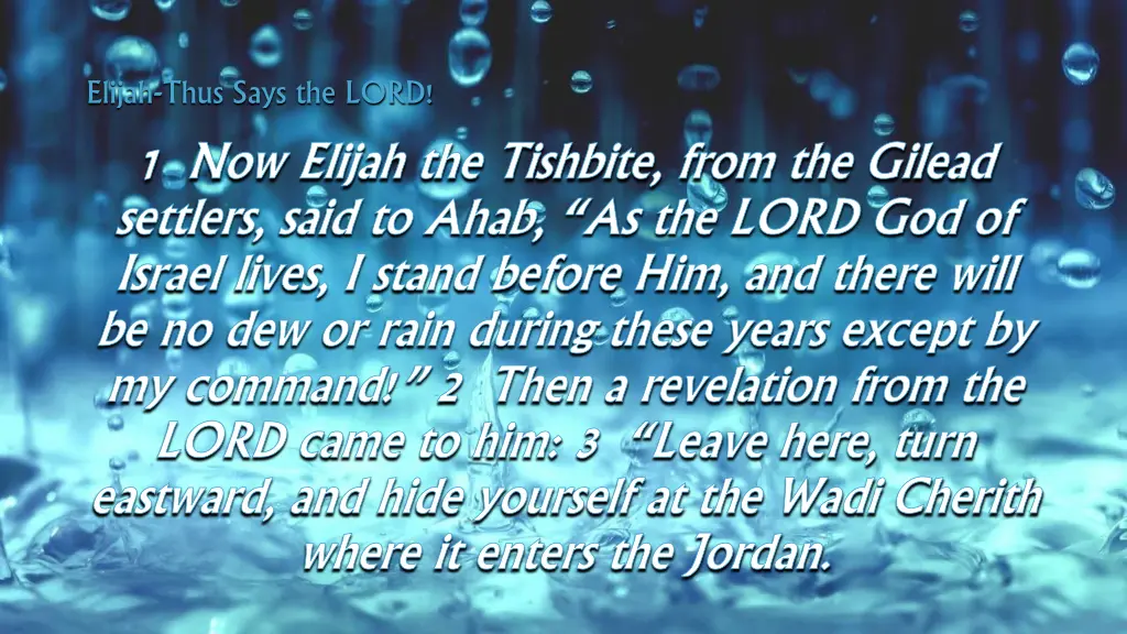 elijah thus says the lord