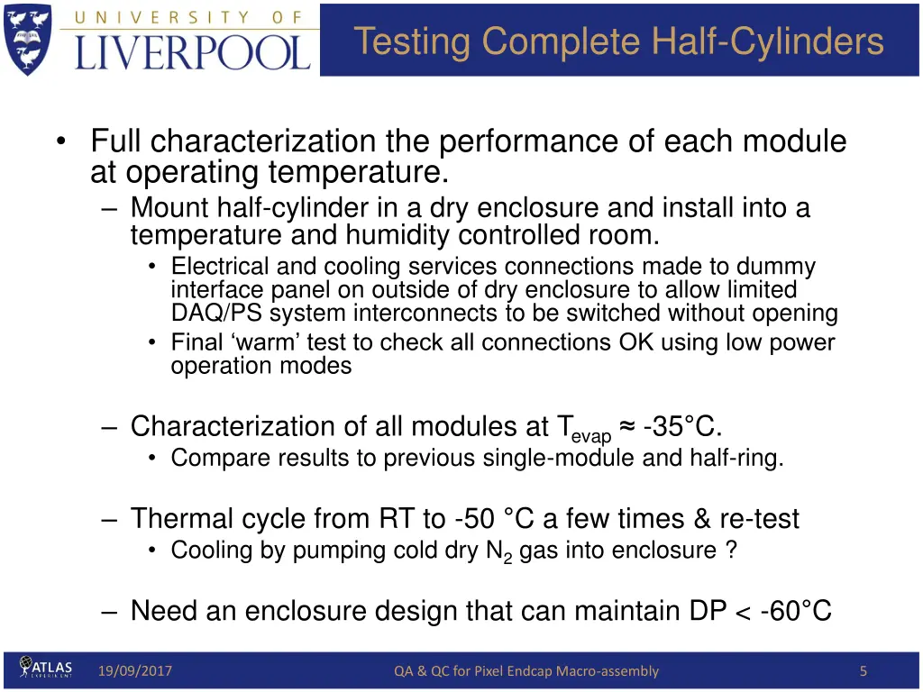 testing complete half cylinders