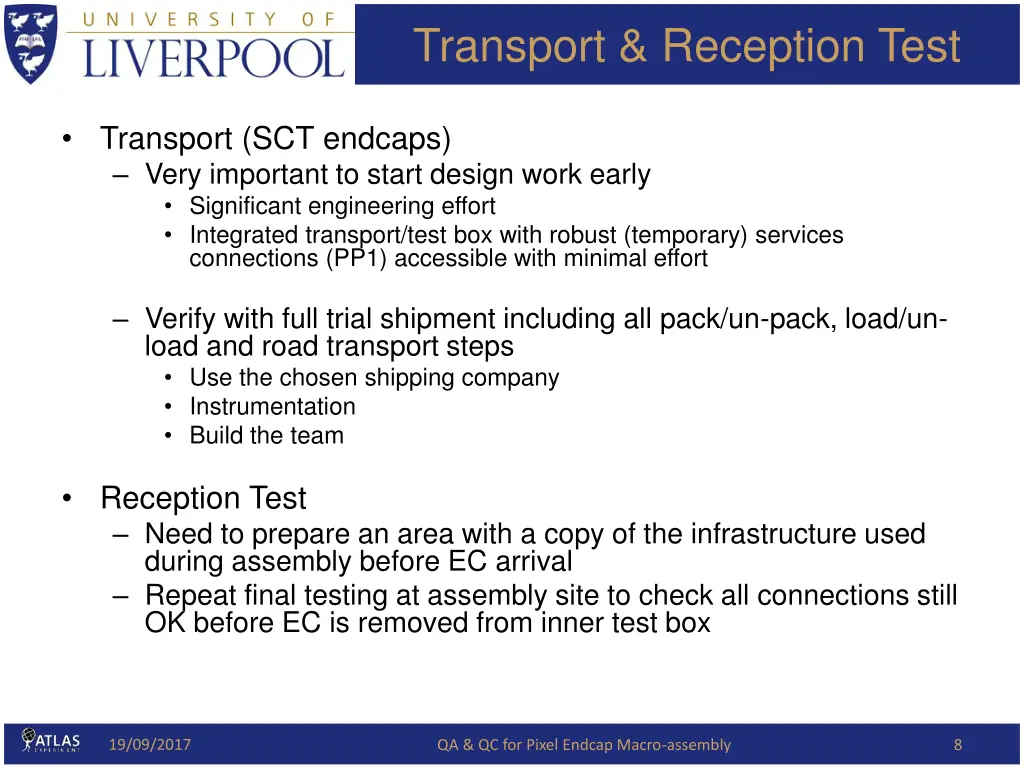 transport reception test