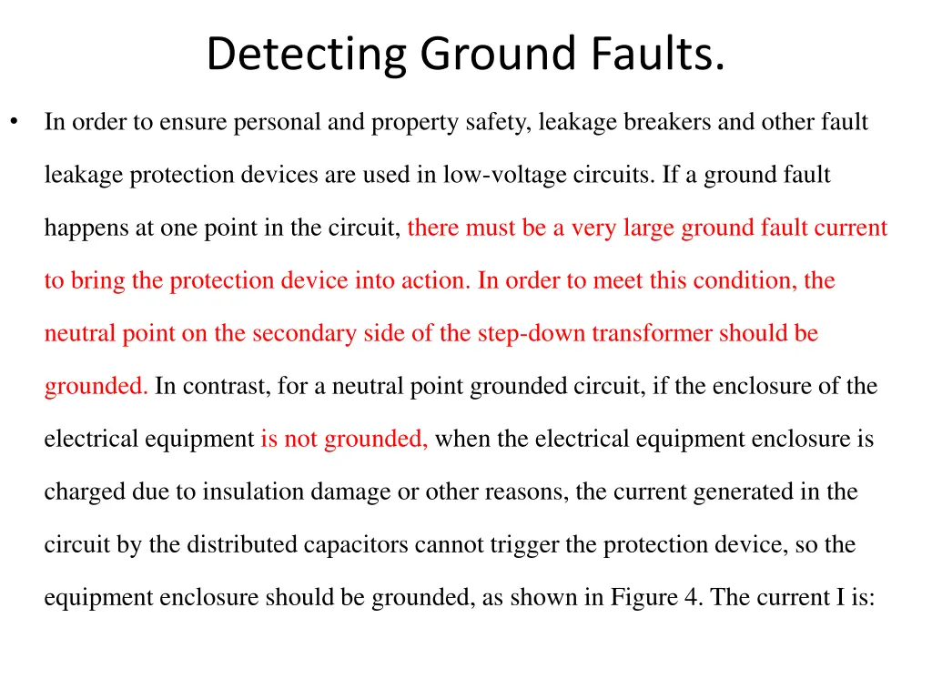 detecting ground faults