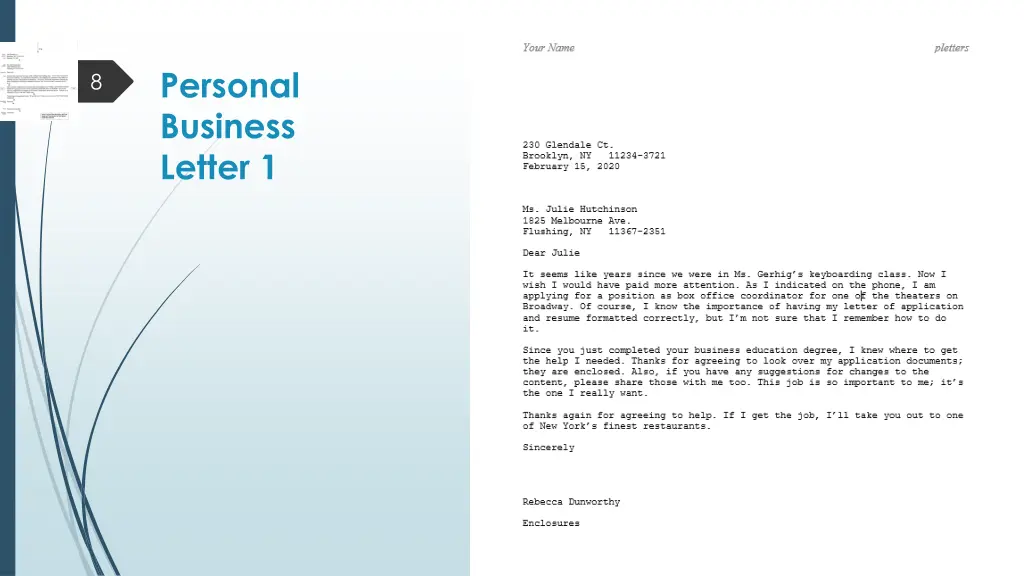 personal business letter 1