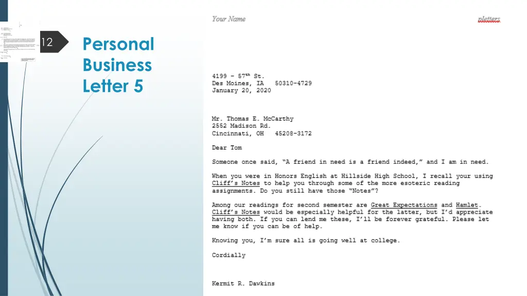 personal business letter 5
