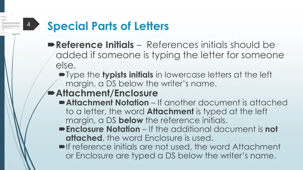 special parts of letters