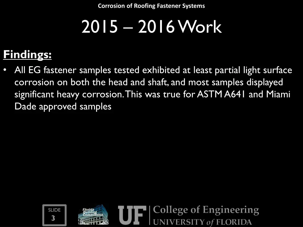 corrosion of roofing fastener systems 2015 2016 1
