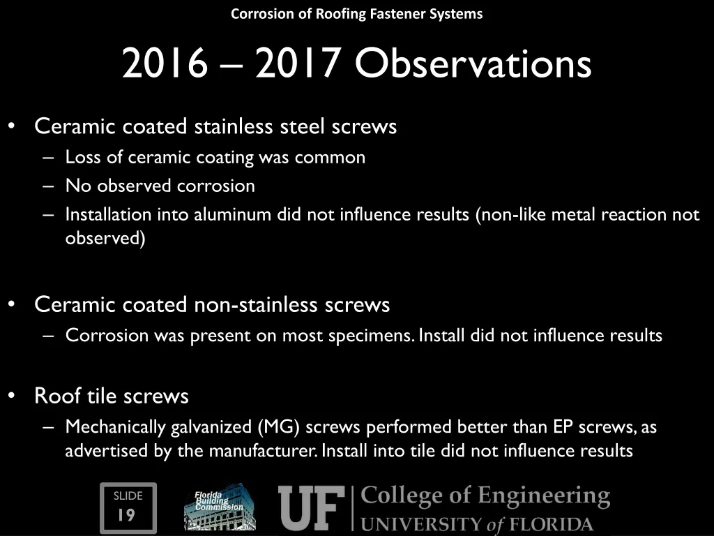 corrosion of roofing fastener systems 2016 2017 6