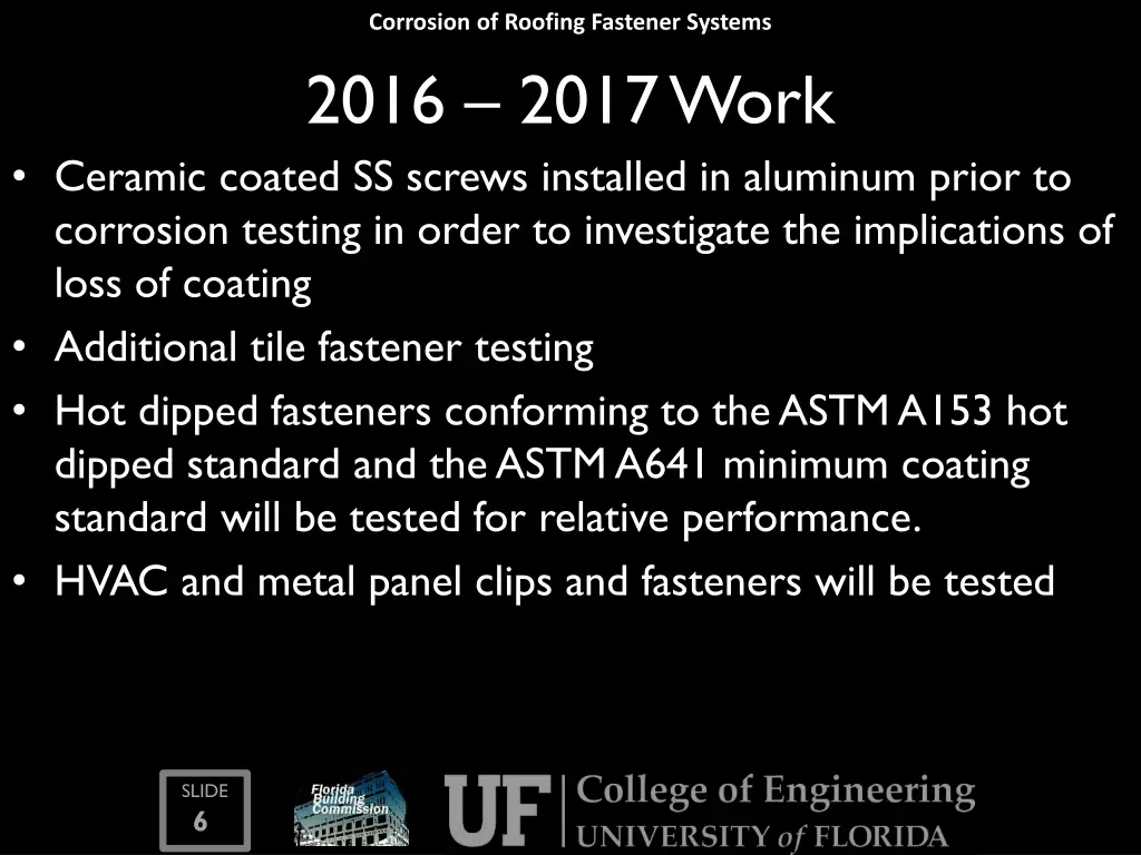 corrosion of roofing fastener systems 2016 2017