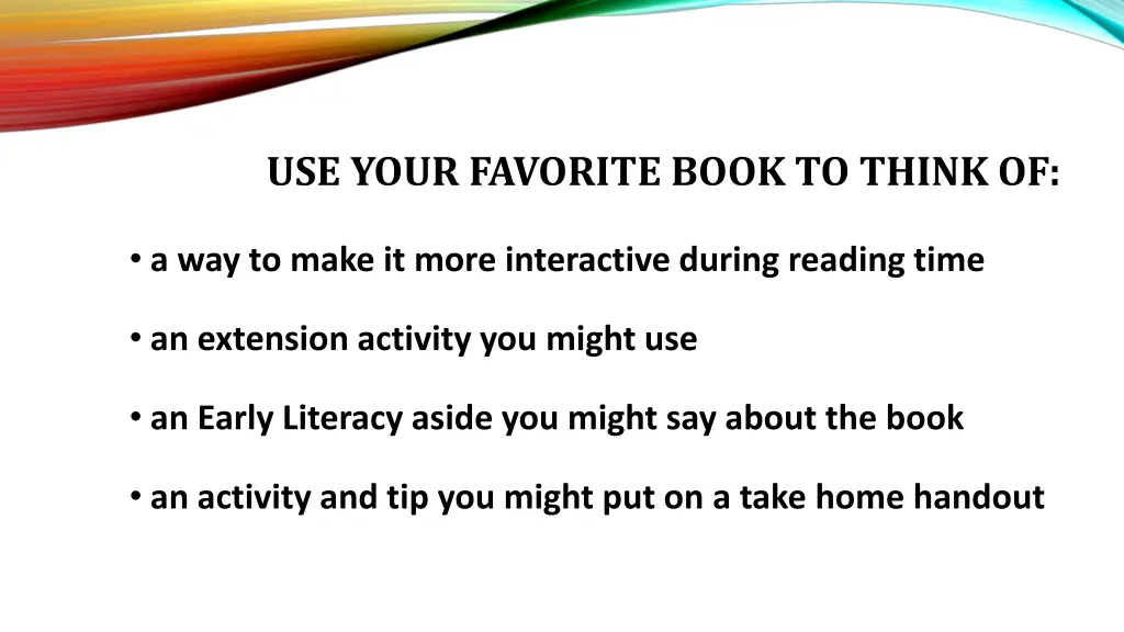 use your favorite book to think of