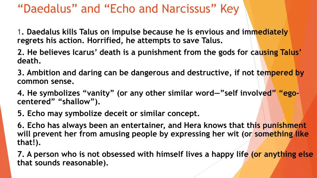 daedalus and echo and narcissus key