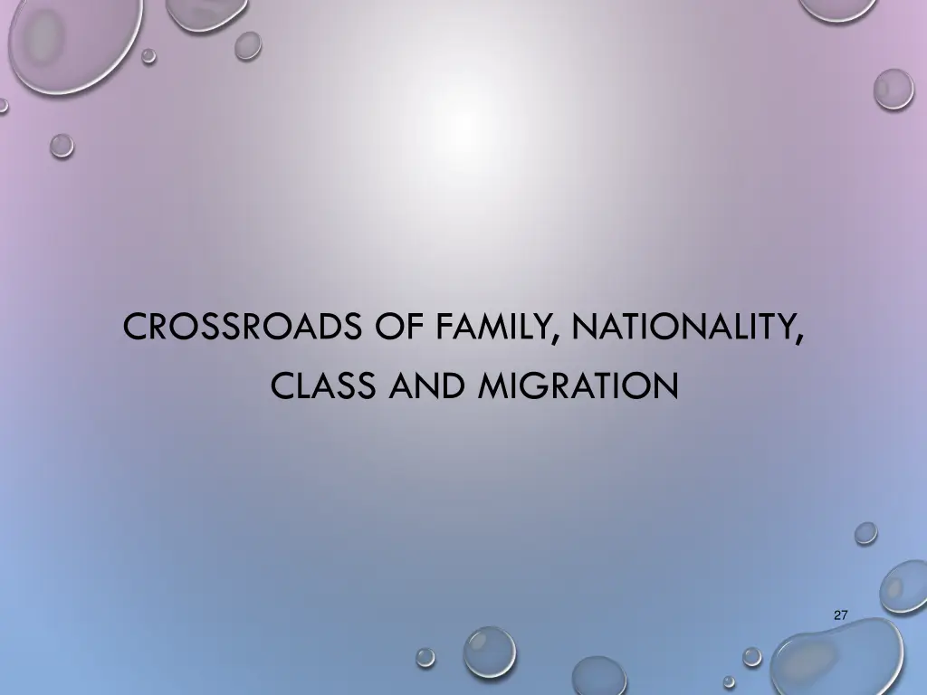 crossroads of family nationality class