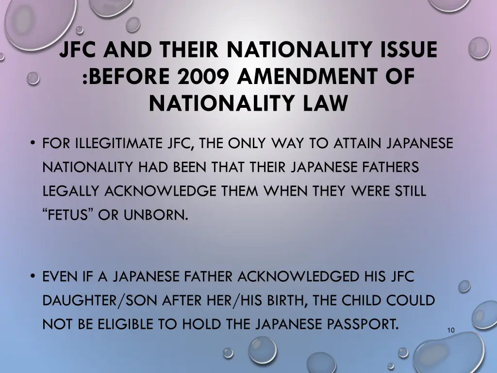 jfc and their nationality issue before 2009