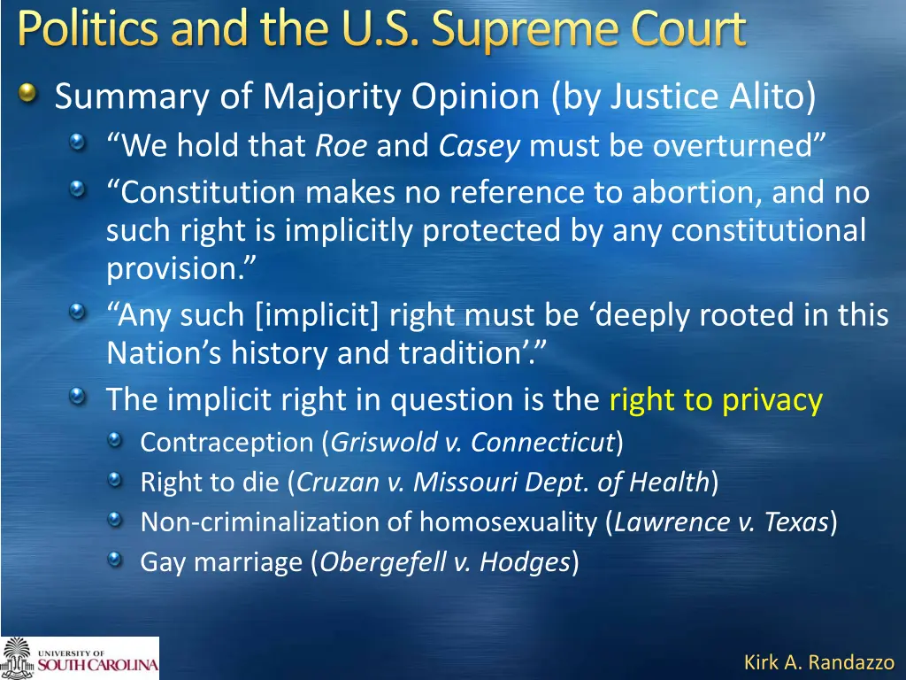 politics and the u s supreme court summary