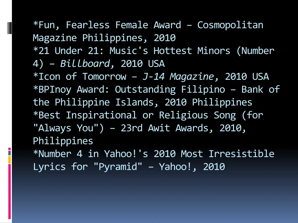 fun fearless female award cosmopolitan magazine