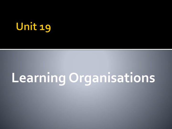 learning organisations