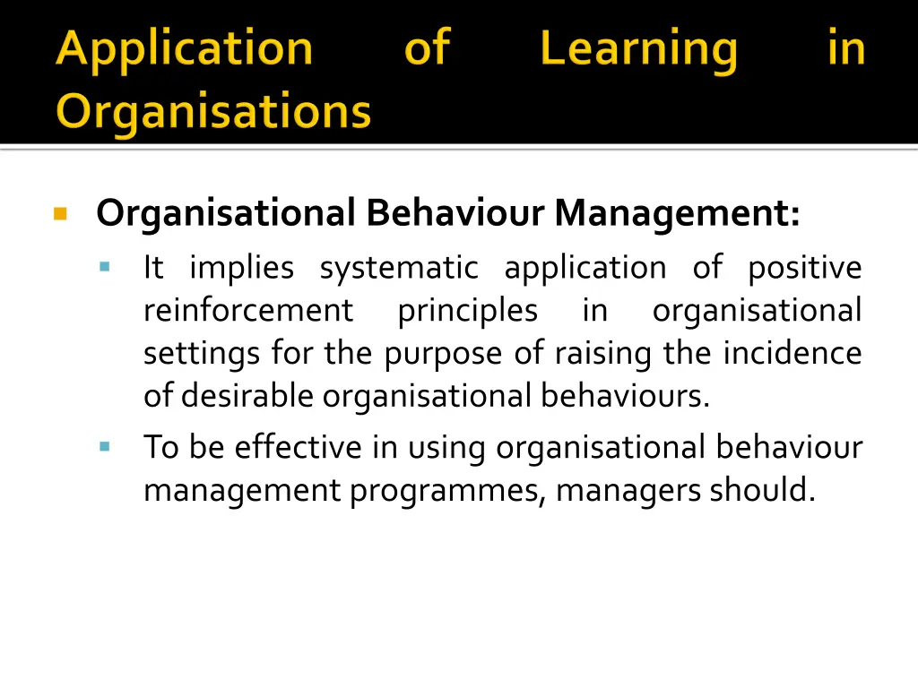 organisational behaviour management it implies