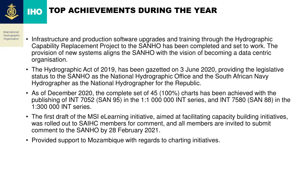 top achievements during the year