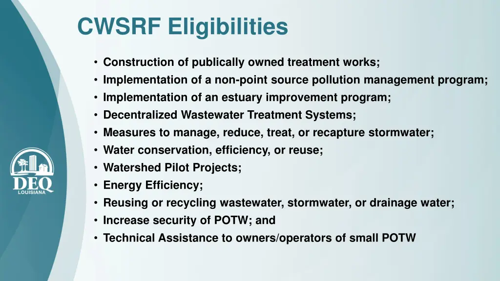 cwsrf eligibilities