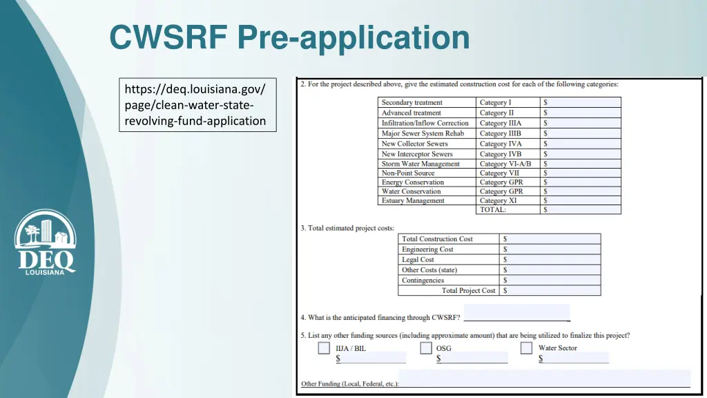 cwsrf pre application
