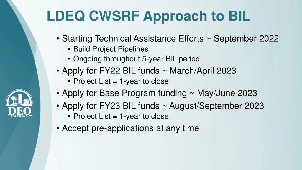 ldeq cwsrf approach to bil