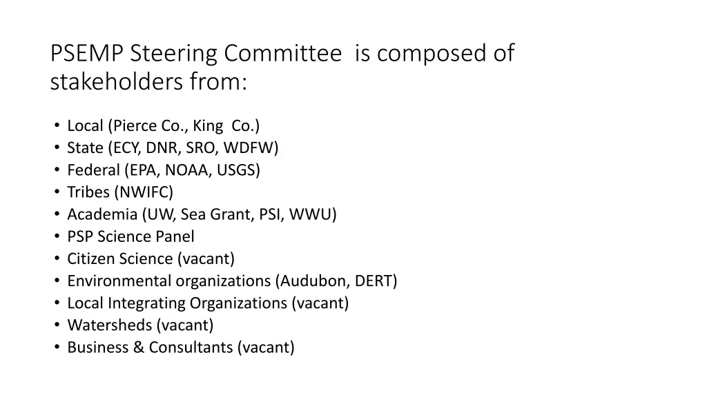 psemp steering committee is composed