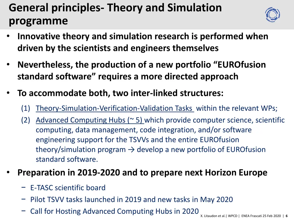 general principles theory and simulation programme