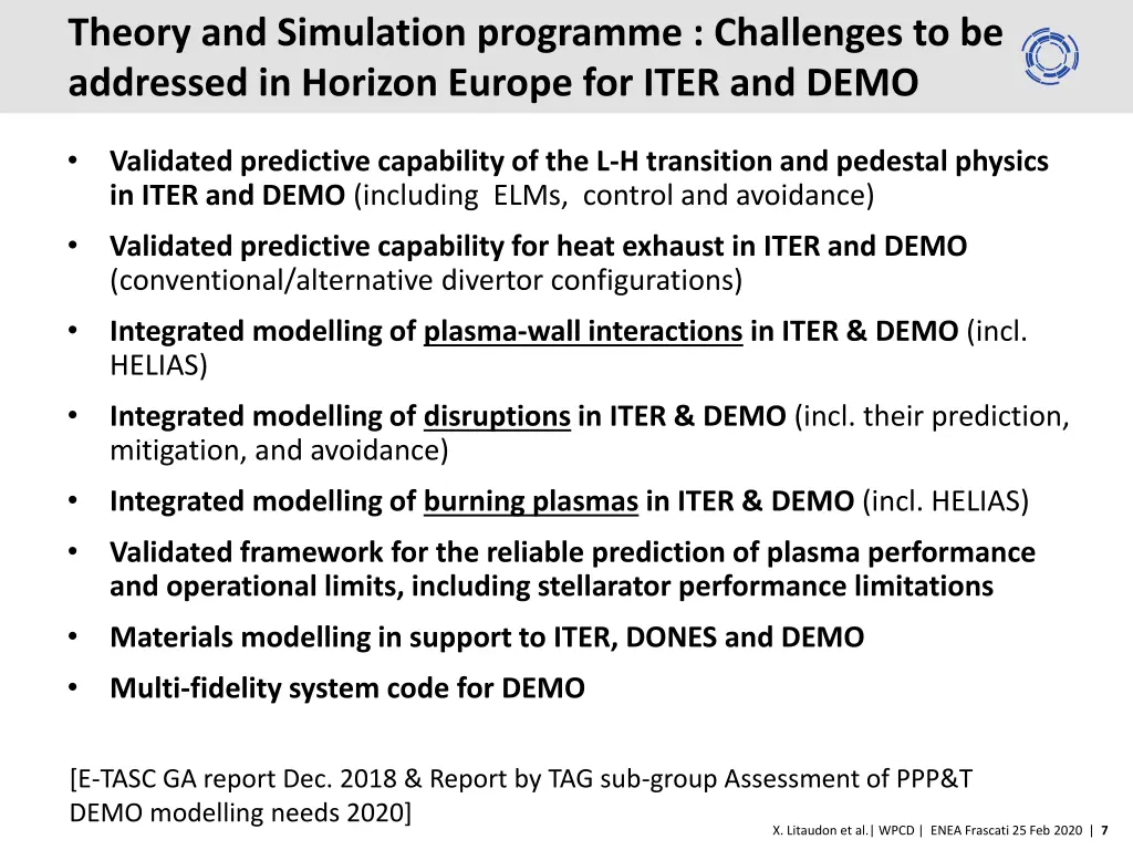 theory and simulation programme challenges