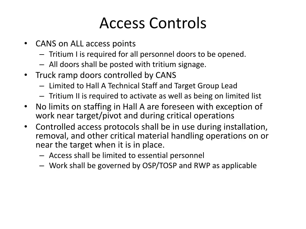 access controls