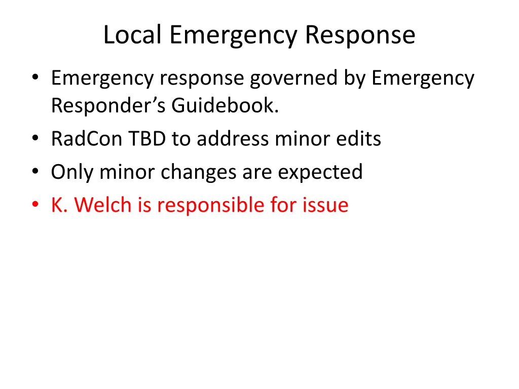local emergency response
