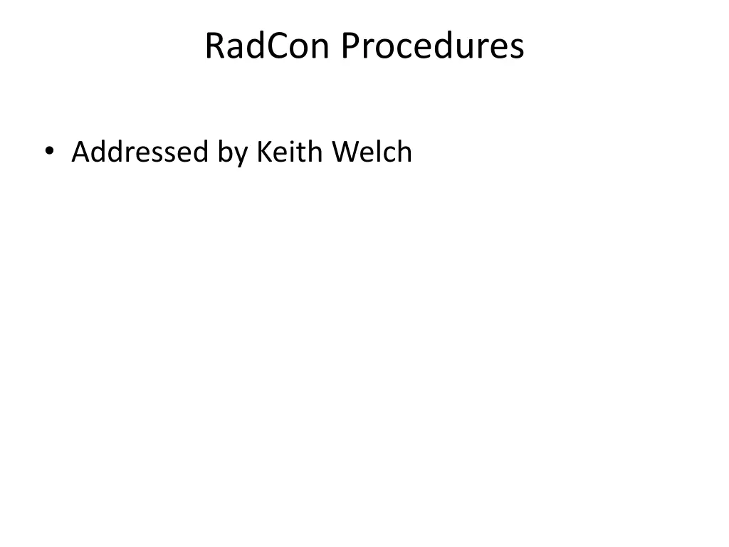 radcon procedures