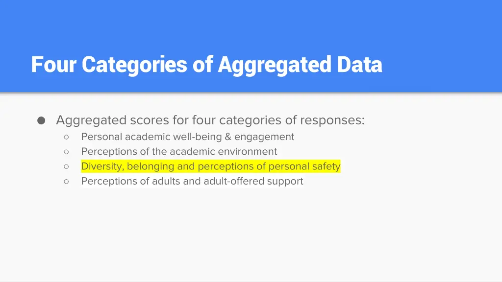 four categories of aggregated data
