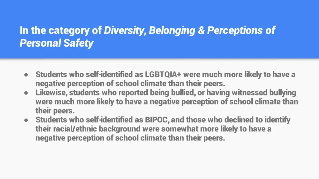in the category of diversity belonging