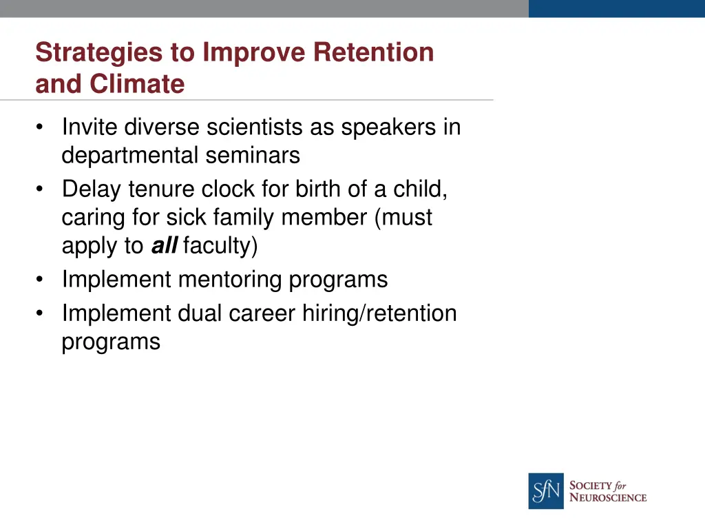 strategies to improve retention and climate