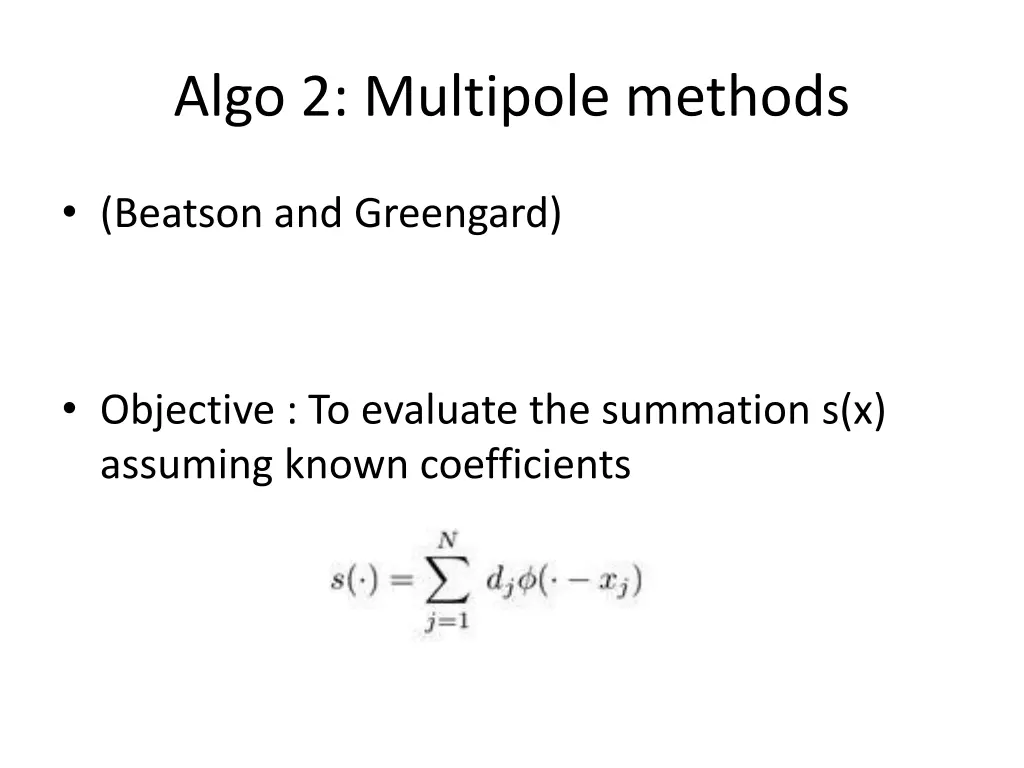 algo 2 multipole methods
