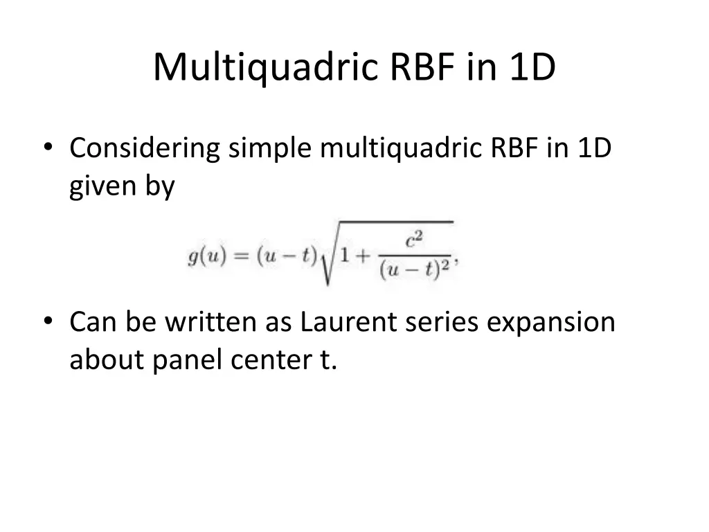 multiquadric rbf in 1d