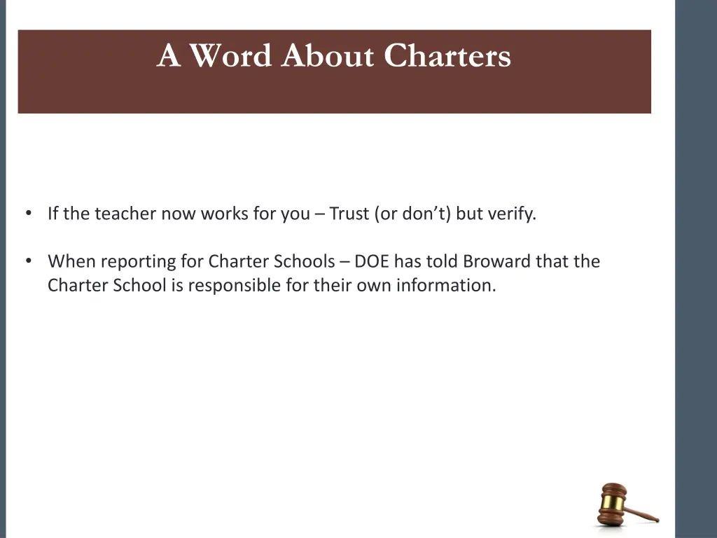 a word about charters