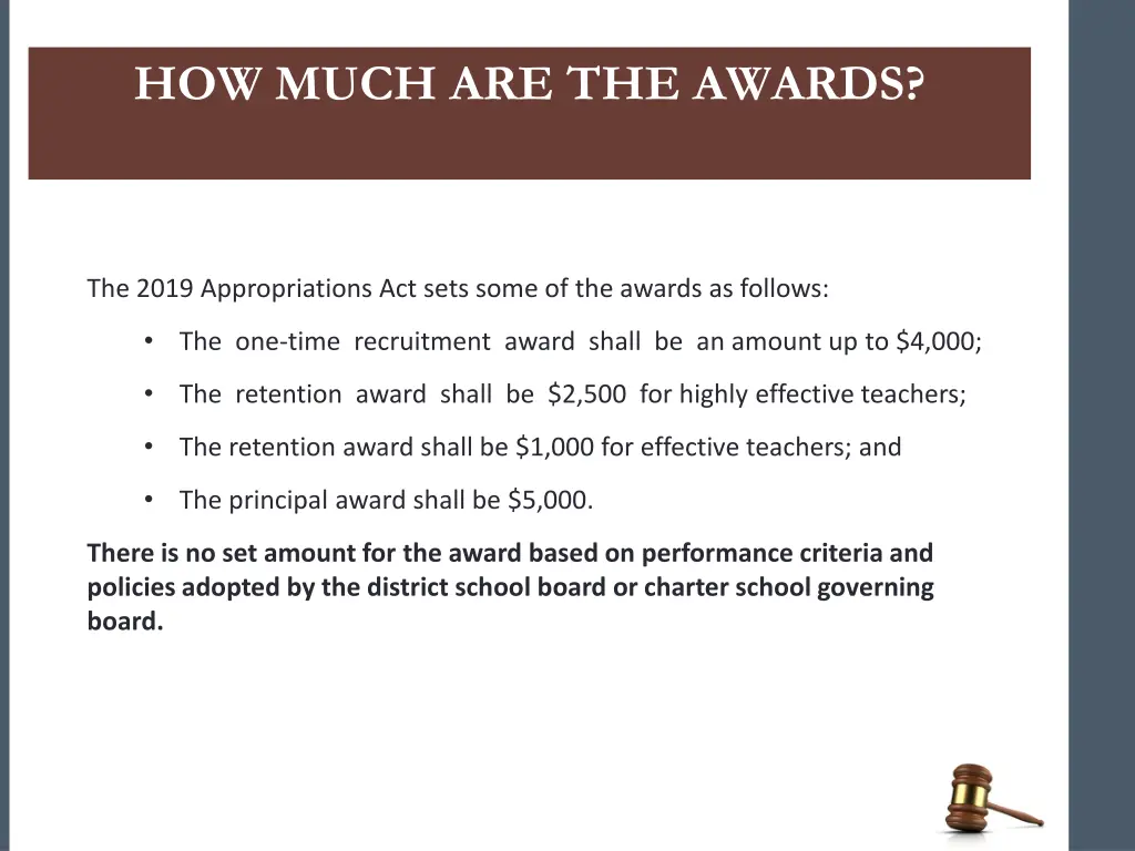 how much are the awards