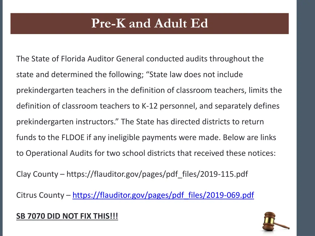 pre k and adult ed