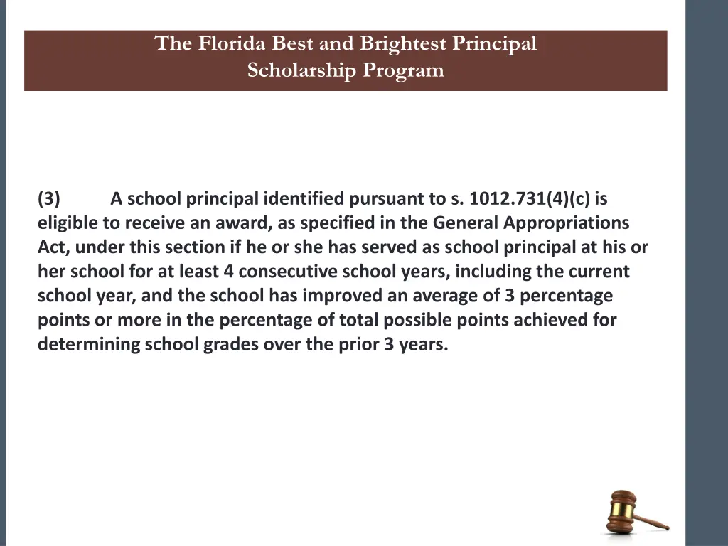 the florida best and brightest principal