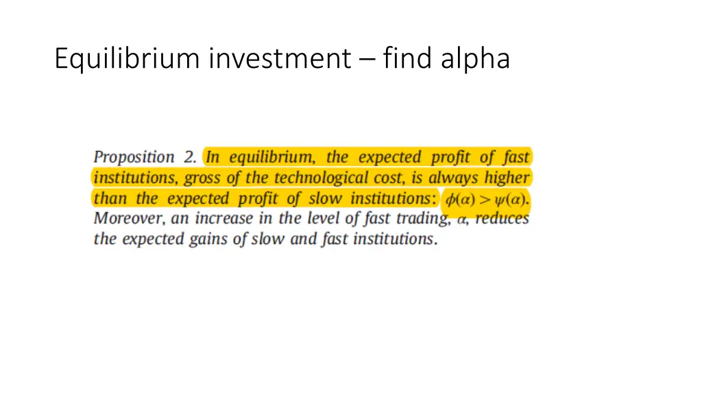equilibrium investment find alpha 2