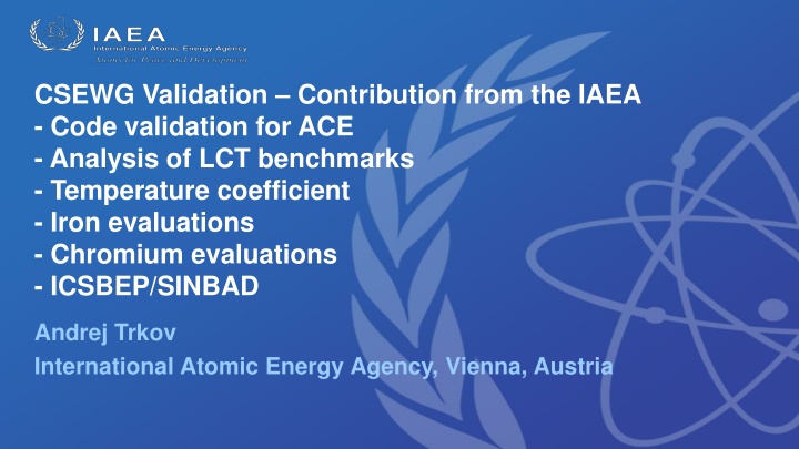 csewg validation contribution from the iaea code