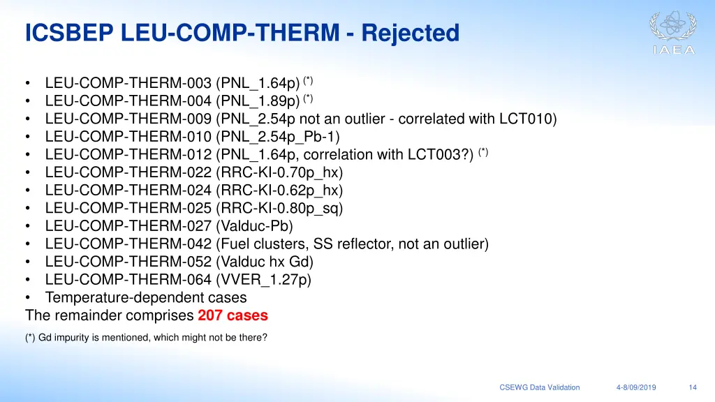 icsbep leu comp therm rejected