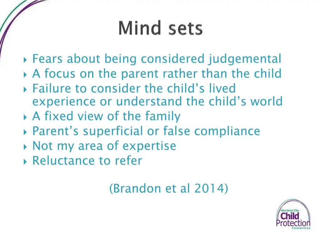 fears about being considered judgemental a focus