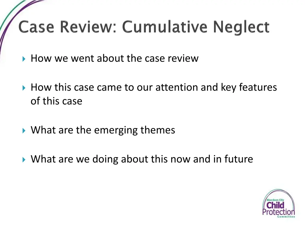 how we went about the case review