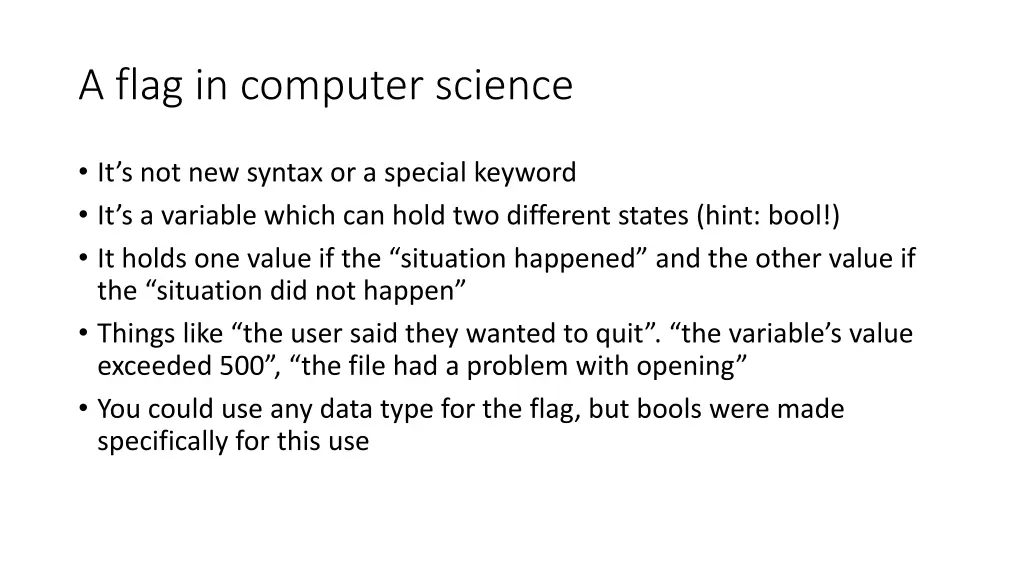 a flag in computer science