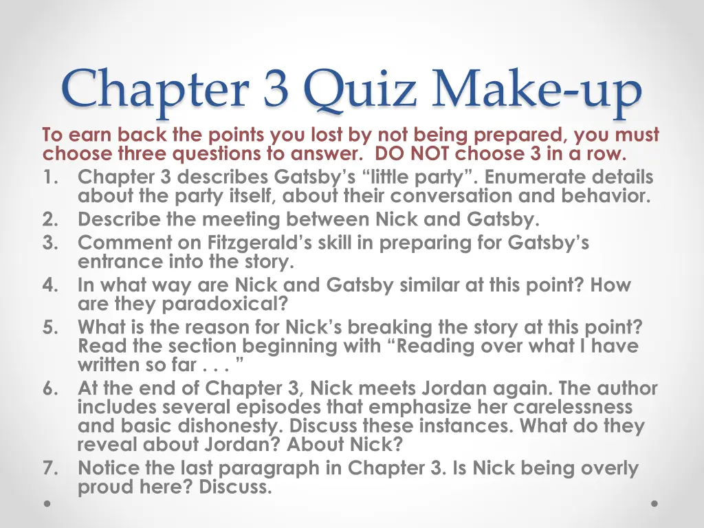 chapter 3 quiz make up to earn back the points
