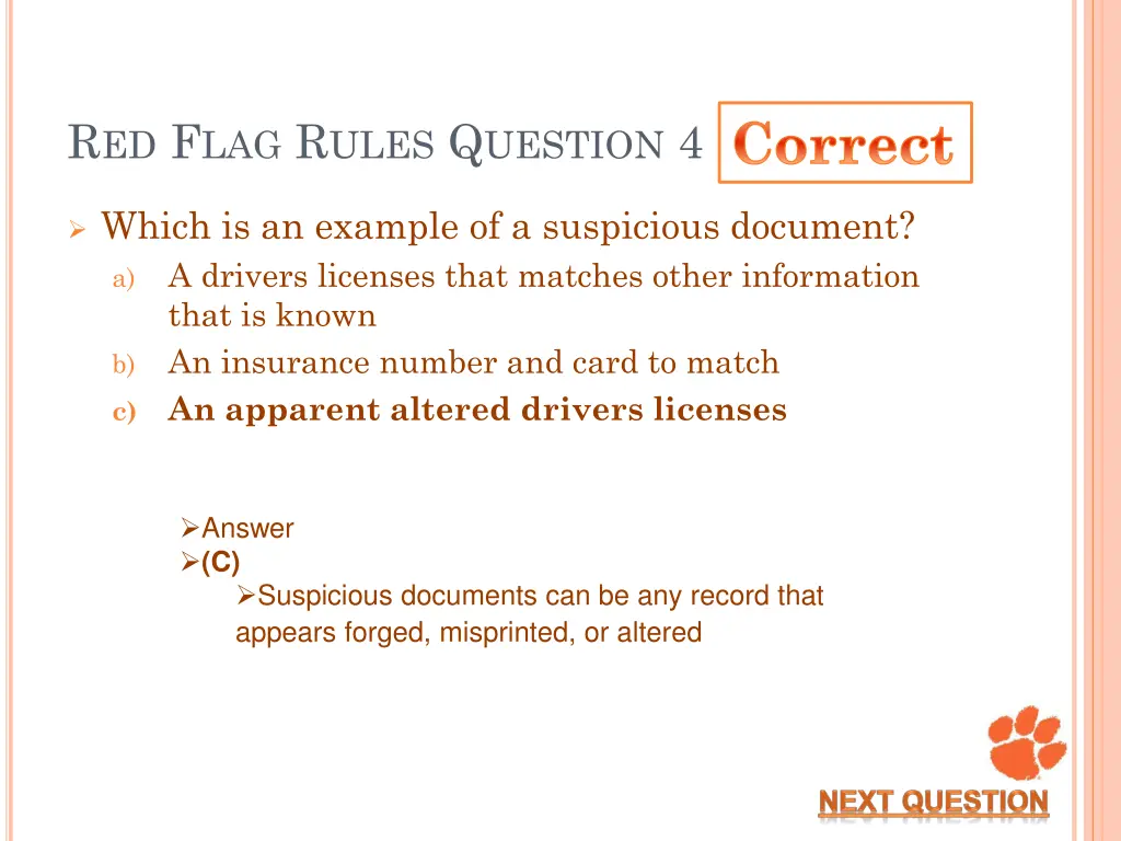correct 3