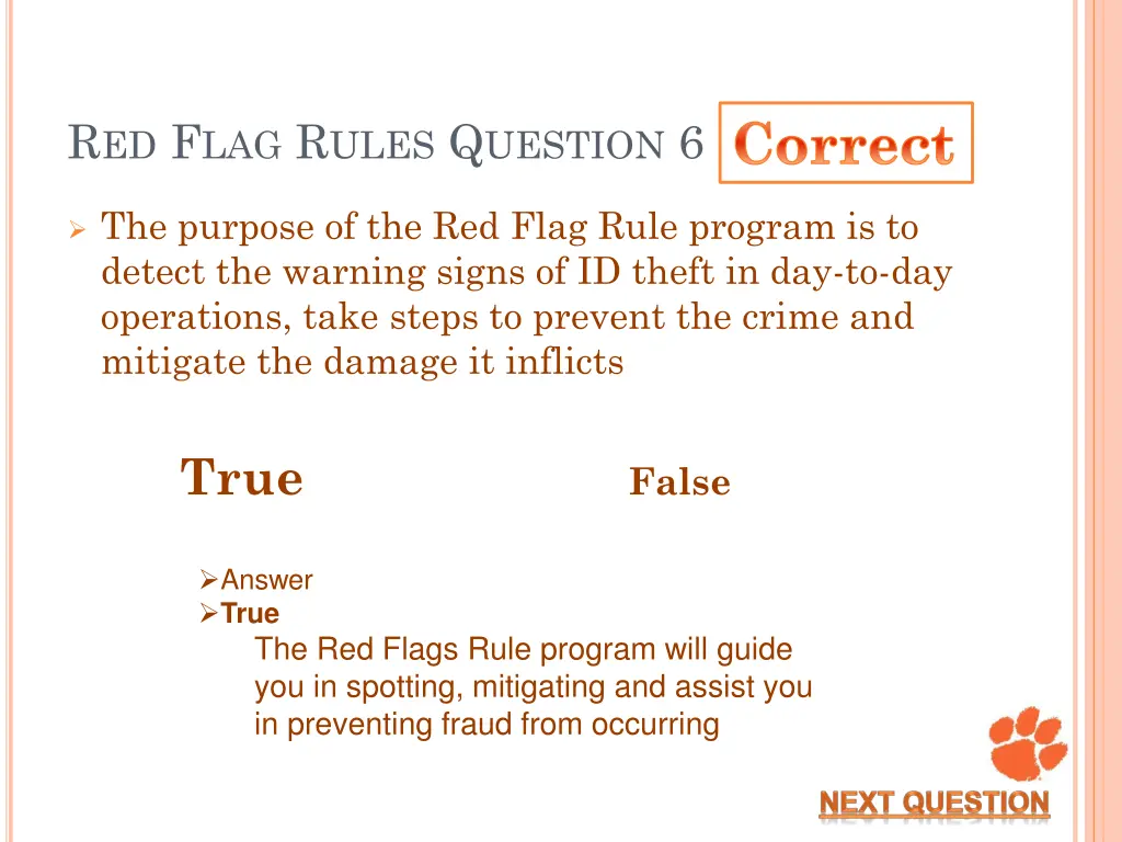 correct 5