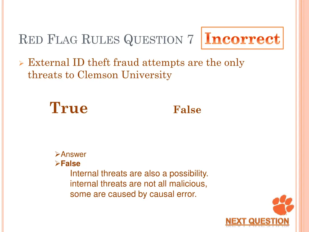 incorrect 16