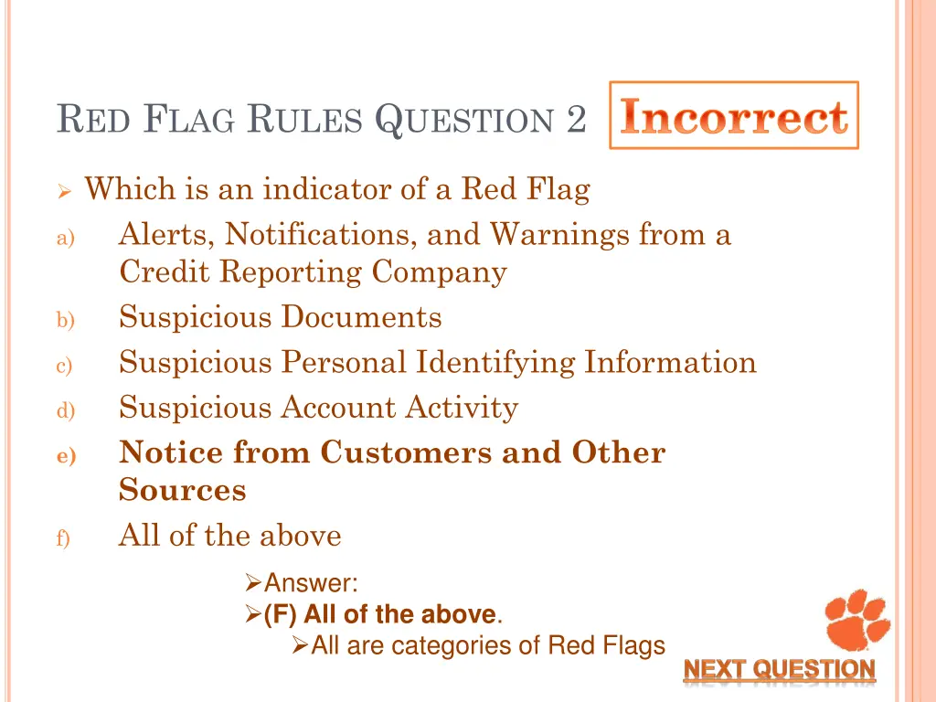 incorrect 7