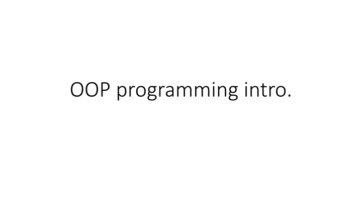 oop programming intro
